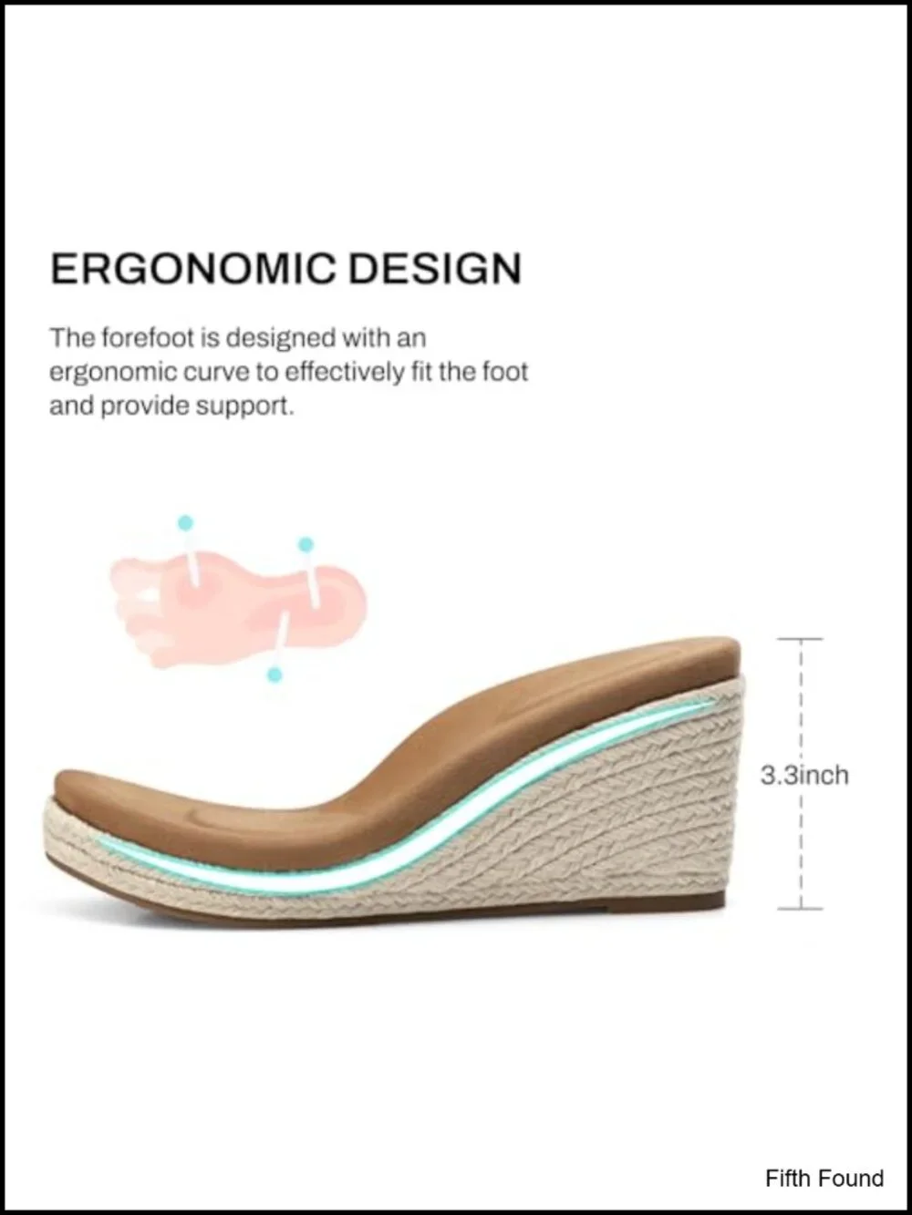 Wedge Sandals with Arch Support - Cushioned Espadrille Platform Ankle Strap